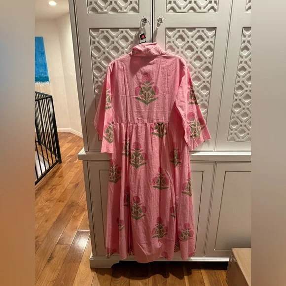 Pink Floral Maxi Dress - Picture 3 of 4